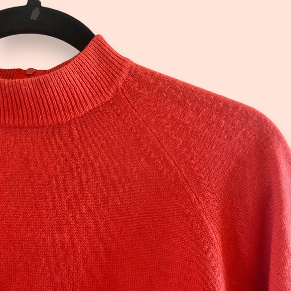 Vintage Designers Originals Tomato Red Acrylic Zip Back Sweater SZ S - Picture 5 of 5